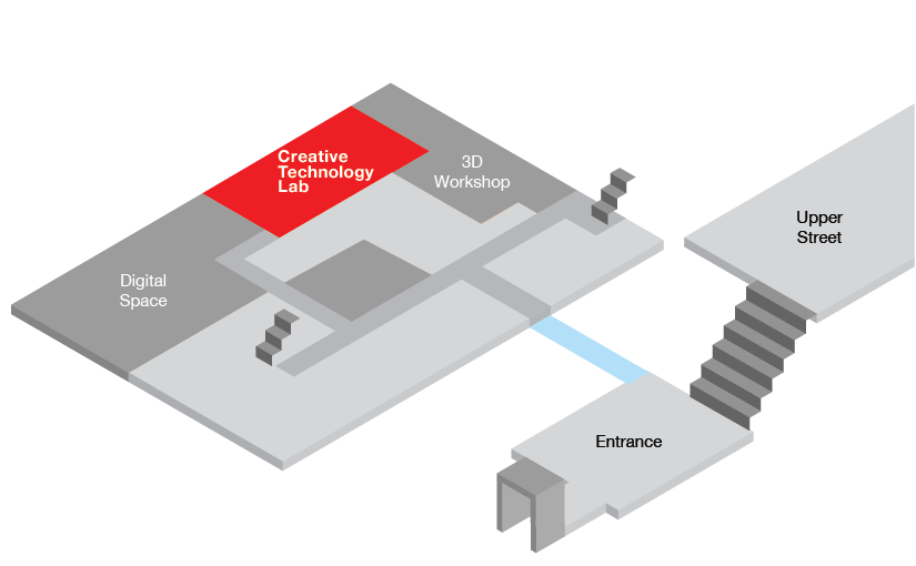 Map showing the location of the Creative Technology Lab within London College of Communication|840