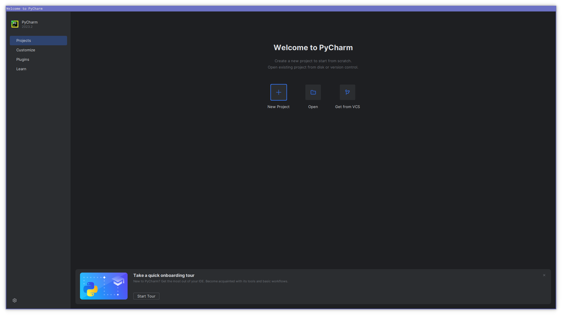 The PyCharm Project Screen